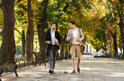 walking businessman | mixed use community