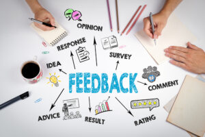 Feedback Concept. The meeting at the white office table. | hoa performance review